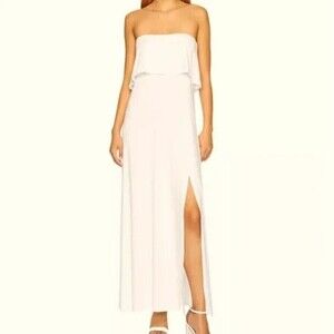 Susana Monaco Women Cream  Strapless Overlay Dress XS